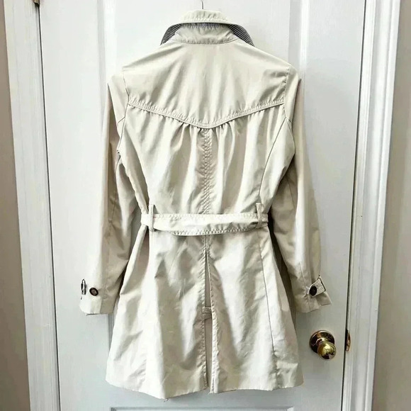 Tommy Hilfiger Trench Coat Jacket Light Beige Tan  Neutral Belted Size Small - Picture 5 of 16